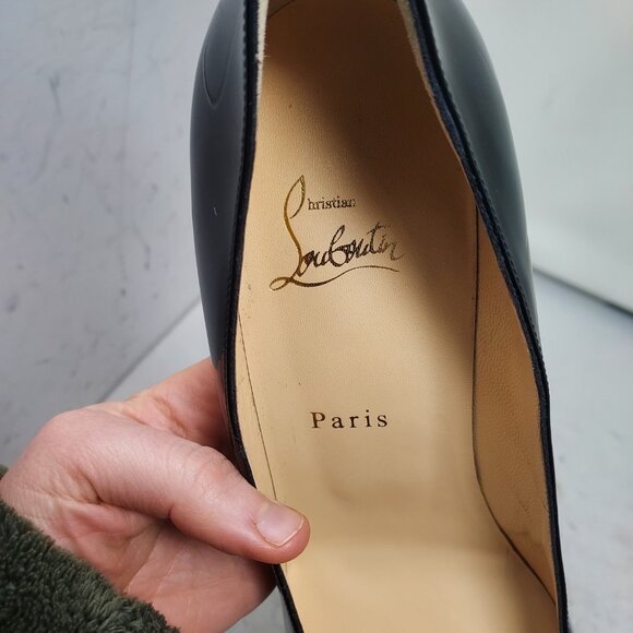 Christian Louboutin Kate Black Patent Heel Pump Shoe - Picture 5 of 11